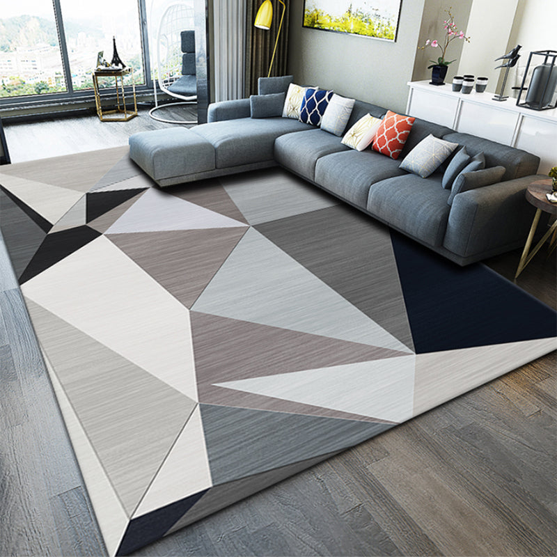 Casual Living Room Rug Multi Color Geo Printed Indoor Rug Anti-Slip Backing Washable Easy Care Area Carpet Coffee Clearhalo 'Area Rug' 'Modern' 'Rugs' Rug' 2463411