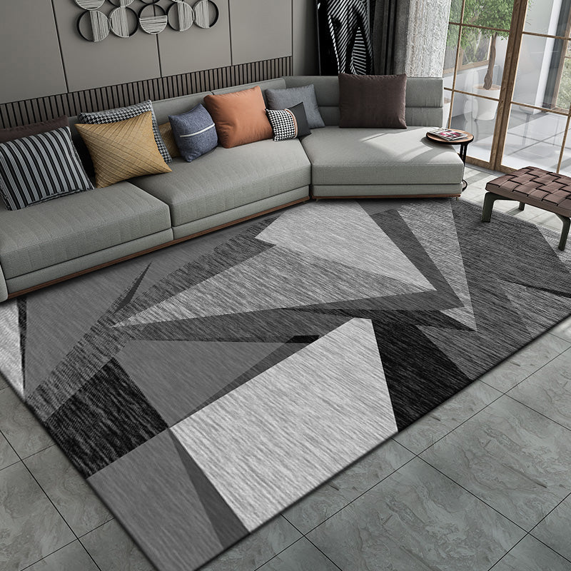 Casual Living Room Rug Multi Color Geo Printed Indoor Rug Anti-Slip Backing Washable Easy Care Area Carpet Grey Clearhalo 'Area Rug' 'Modern' 'Rugs' Rug' 2463418