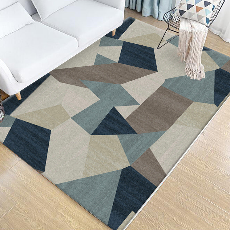 Multi Colored Bedroom Rug Novelty Geo Printed Indoor Rug Polypropylene Anti-Slip Pet Friendly Area Carpet Coffee Clearhalo 'Area Rug' 'Modern' 'Rugs' Rug' 2463427