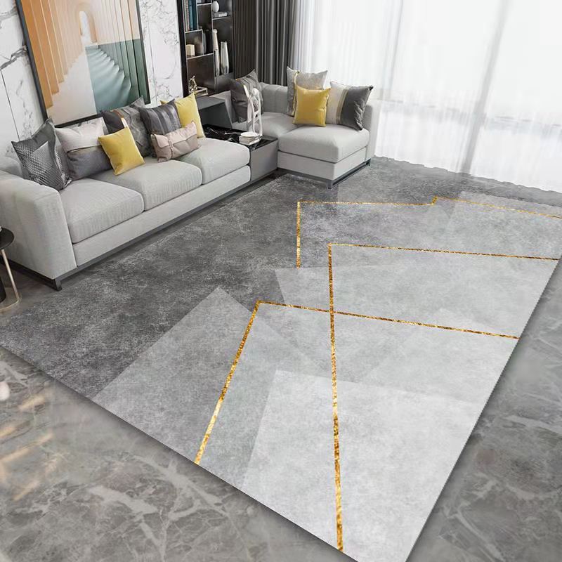 Multi Color Trendy Rug Polyster Geo Printed Area Carpet Non-Slip Backing Pet Friendly Easy Care Indoor Rug for Parlor Gray-White Clearhalo 'Area Rug' 'Modern' 'Rugs' Rug' 2463434