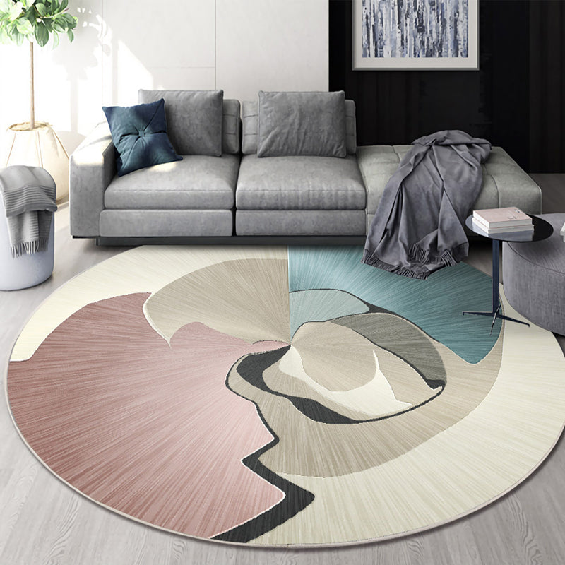 Scandinavian Geo Printed Rug Multi Color Polyster Area Carpet Pet Friendly Easy Care Area Rug for Decoration Pink Clearhalo 'Area Rug' 'Modern' 'Rugs' Rug' 2463448
