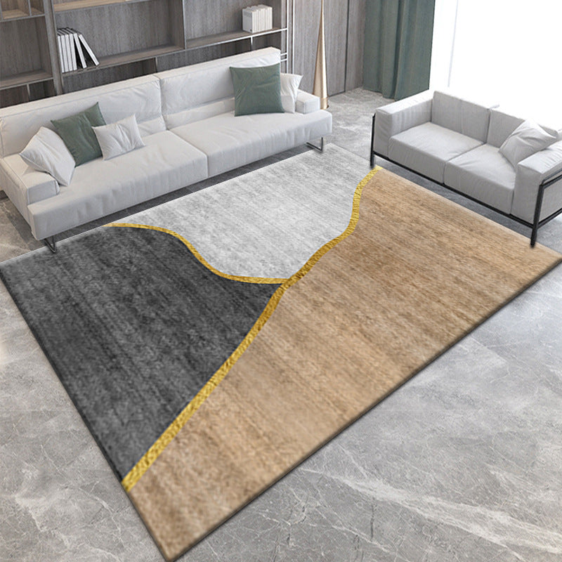 Casual Living Room Rug Multi Color Geometric Printed Indoor Rug Synthetics Pet Friendly Machine Washable Carpet Brown Clearhalo 'Area Rug' 'Modern' 'Rugs' Rug' 2463504