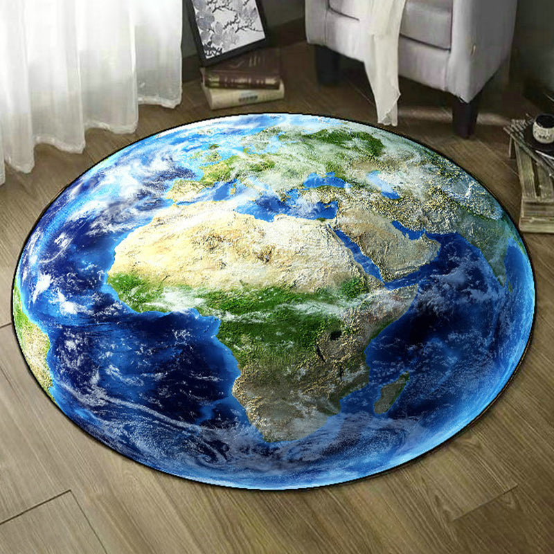Scandinavian 3D Earth Pattern Rug Multi Color Polyster Area Carpet Anti-Slip Backing Pet Friendly Easy Care Indoor Rug for Room Blue-Green Clearhalo 'Area Rug' 'Rug' 2463884