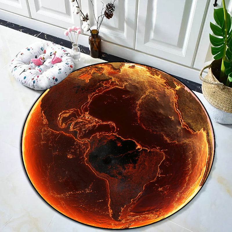 Scandinavian 3D Earth Pattern Rug Multi Color Polyster Area Carpet Anti-Slip Backing Pet Friendly Easy Care Indoor Rug for Room Orange Clearhalo 'Area Rug' 'Rug' 2463890