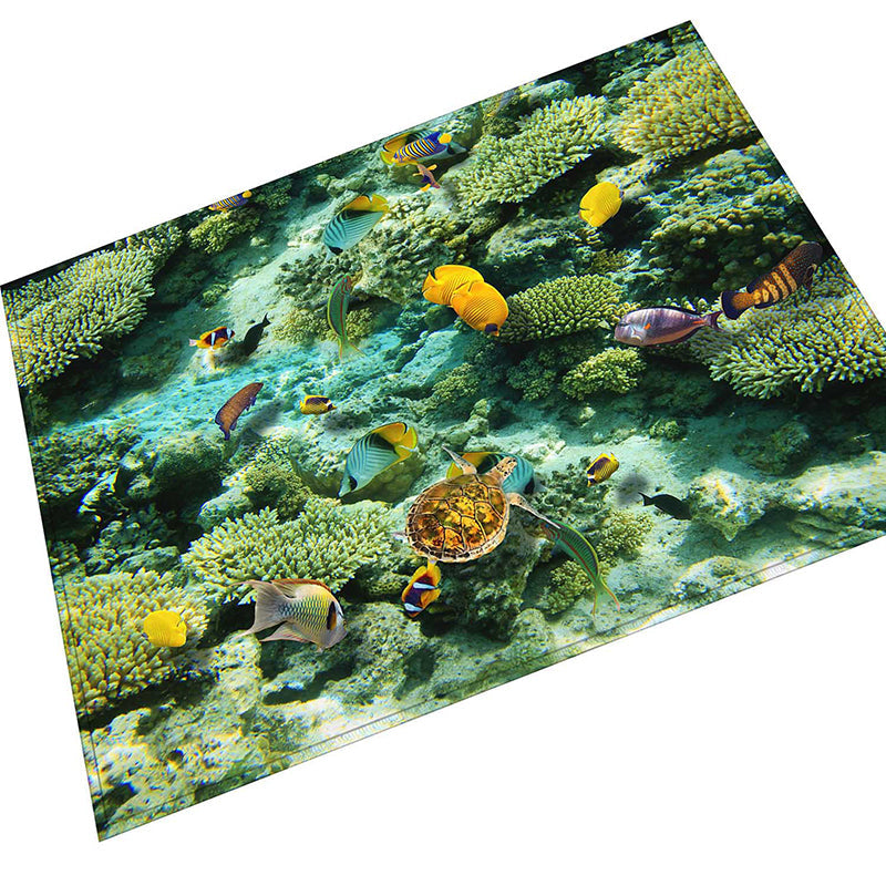 Multi Color Natural Rug Polypropylene Animal Printed Area Carpet Non-Slip Backing Stain-Resistant Indoor Rug for Living Room Lake Green Clearhalo 'Area Rug' 'Rug' 2463908