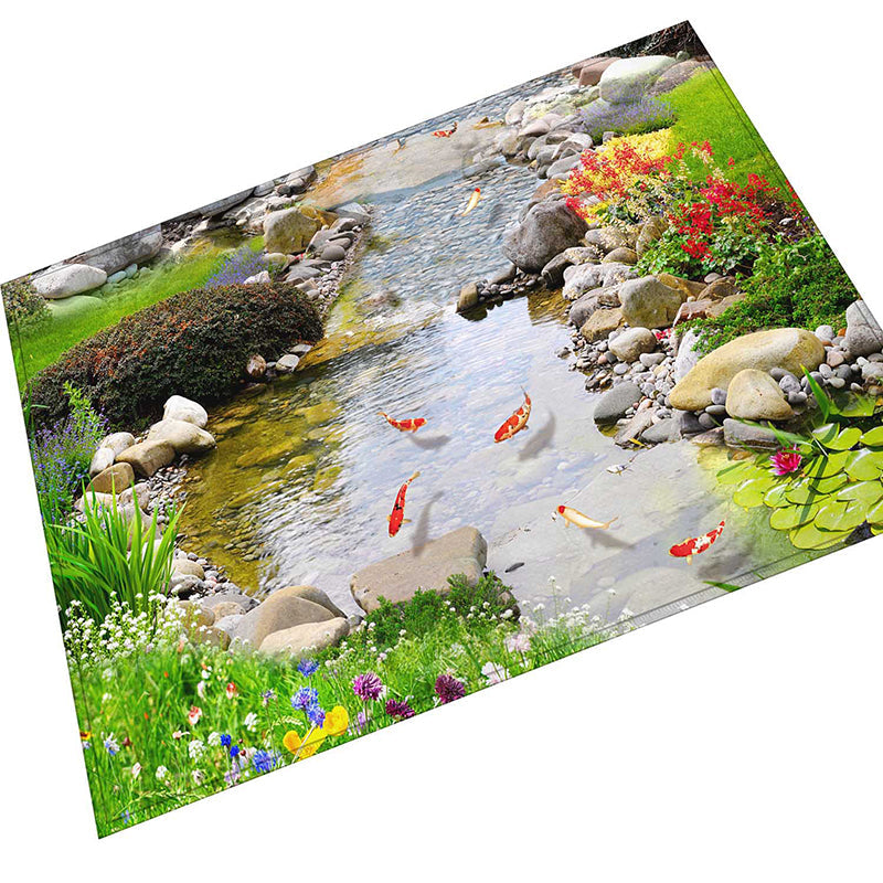 Multi Color Natural Rug Polypropylene Animal Printed Area Carpet Non-Slip Backing Stain-Resistant Indoor Rug for Living Room Lemon Green Clearhalo 'Area Rug' 'Rug' 2463910