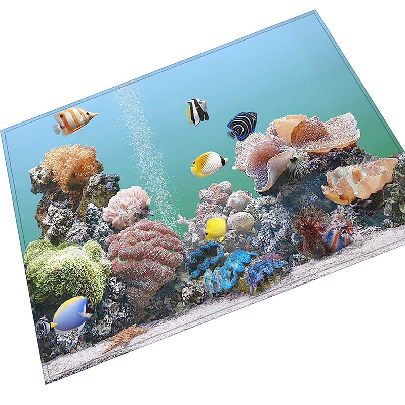 Multi Color Natural Rug Polypropylene Animal Printed Area Carpet Non-Slip Backing Stain-Resistant Indoor Rug for Living Room Light Blue Clearhalo 'Area Rug' 'Rug' 2463912