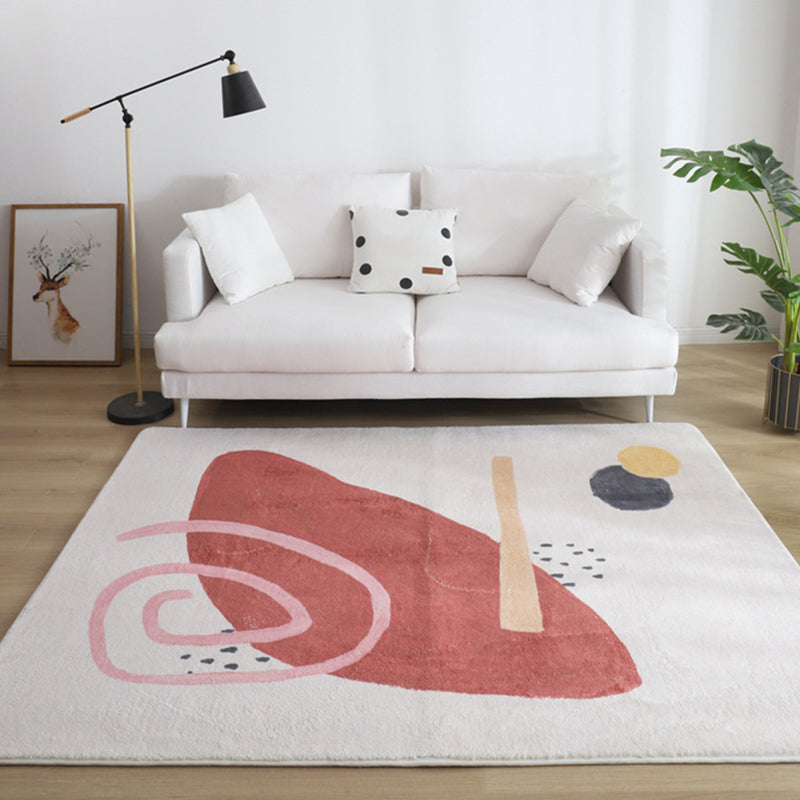 Multi Color Living Room Rug Western Hand Printed Area Carpet Synthetics Non-Slip Backing Pet Friendly Indoor Rug Orange-Red Clearhalo 'Area Rug' 'Rug' 2463953