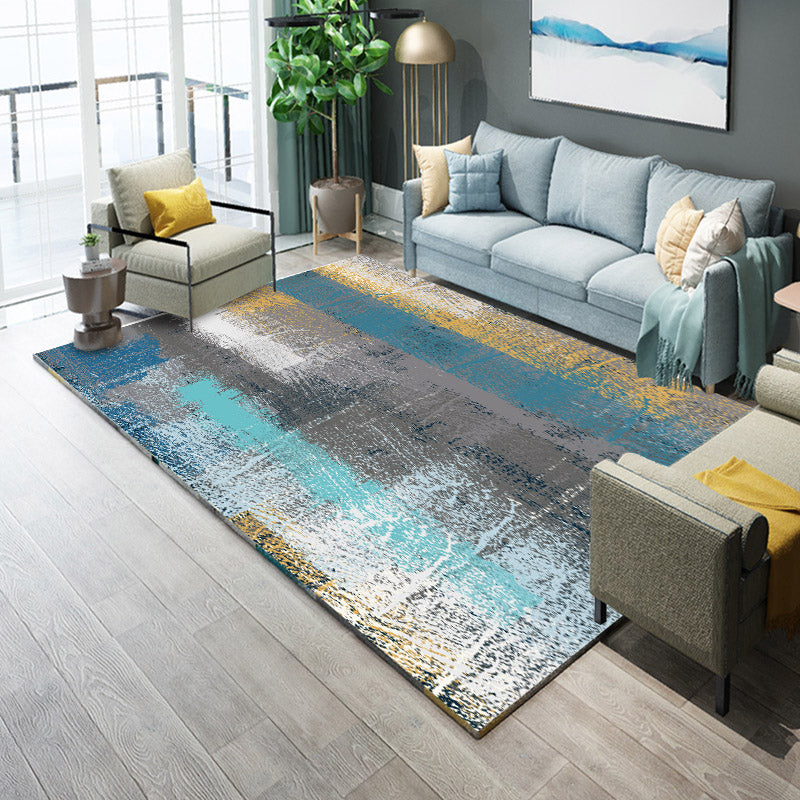 Industrial Living Room Rug Multi Colored Abstract Printed Indoor Rug Synthetics Non-Slip Backing Easy Care Area Carpet Grey Clearhalo 'Area Rug' 'Rug' 2464103