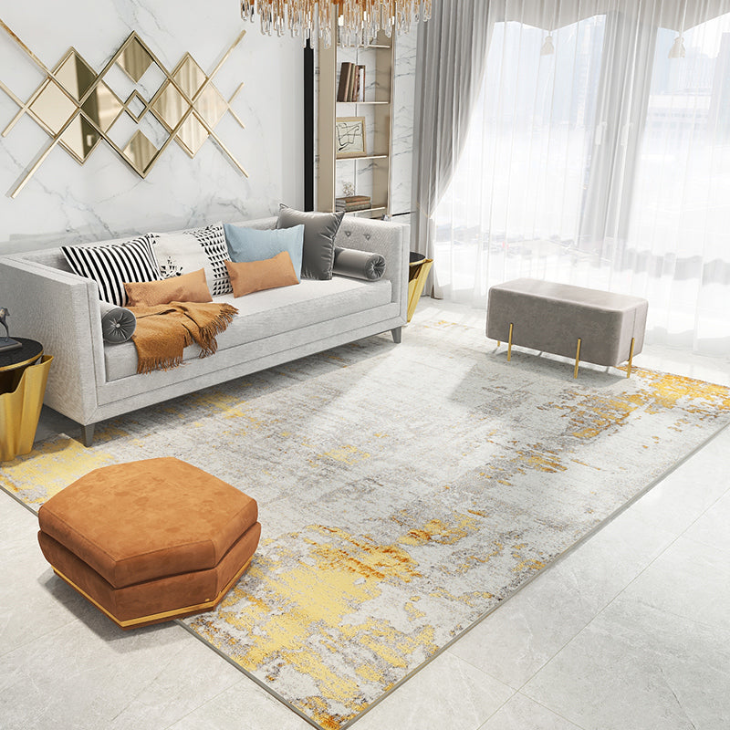 Relaxing Living Room Rug Multi Colored Abstract Printed Indoor Rug Polyster Non-Slip Backing Pet Friendly Area Carpet Grey Clearhalo 'Area Rug' 'Rug' 2464250