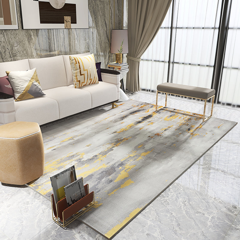 Relaxing Living Room Rug Multi Colored Abstract Printed Indoor Rug Polyster Non-Slip Backing Pet Friendly Area Carpet Ginger 5'3" x 7'7" Clearhalo 'Area Rug' 'Rug' 2464254