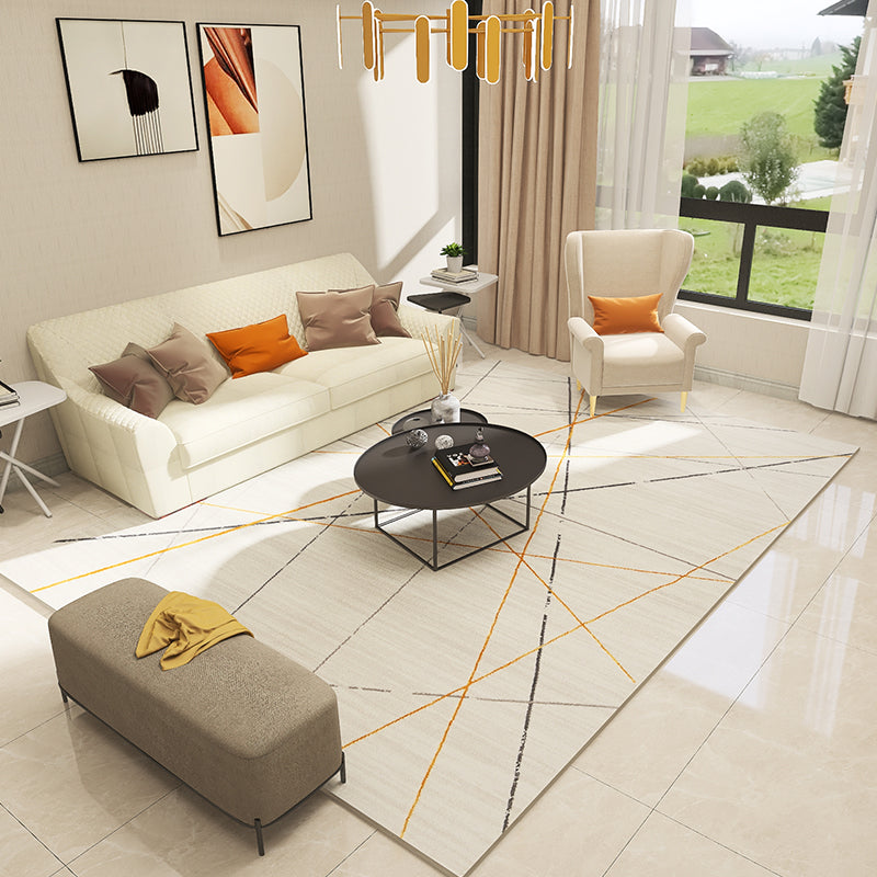 Relaxing Living Room Rug Multi Colored Abstract Printed Indoor Rug Polyster Non-Slip Backing Pet Friendly Area Carpet Beige Clearhalo 'Area Rug' 'Rug' 2464256