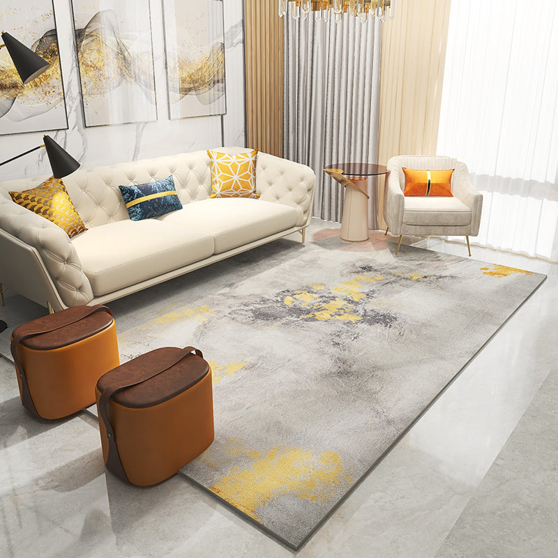 Relaxing Living Room Rug Multi Colored Abstract Printed Indoor Rug Polyster Non-Slip Backing Pet Friendly Area Carpet Fluorescent Yellow Clearhalo 'Area Rug' 'Rug' 2464258