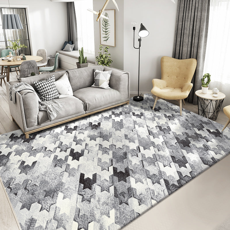 Novelty Abstract Print Rug Multi Color Polyster Area Carpet Anti-Slip Backing Pet Friendly Easy Care Indoor Rug for Living Room Gray-White Clearhalo 'Area Rug' 'Rug' 2464282