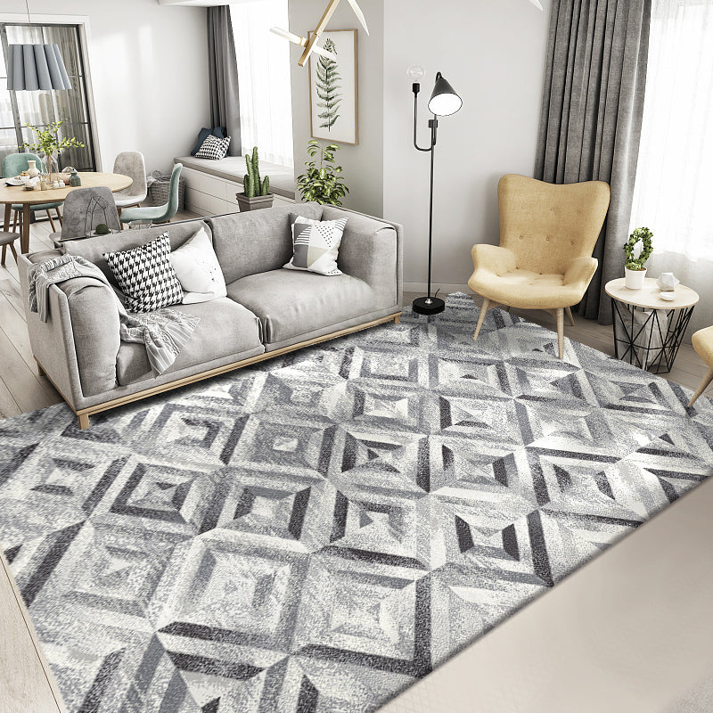 Novelty Abstract Print Rug Multi Color Polyster Area Carpet Anti-Slip Backing Pet Friendly Easy Care Indoor Rug for Living Room Smoke Gray 5'3" x 7'7" Clearhalo 'Area Rug' 'Rug' 2464294