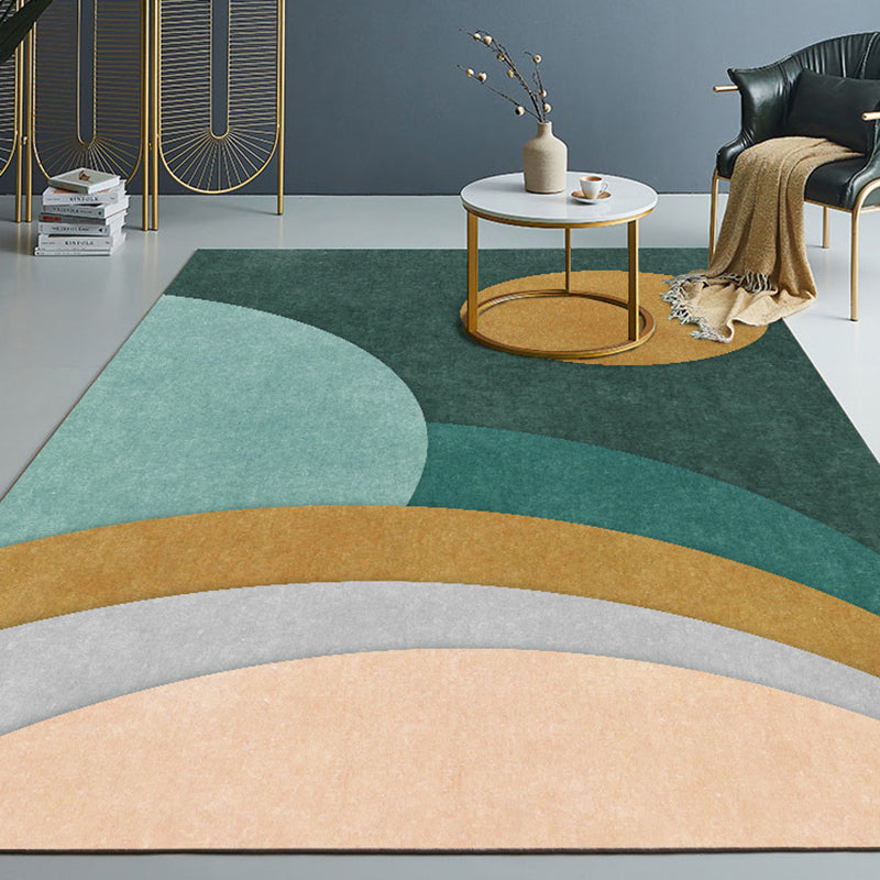 Novelty Geometric Printed Rug Multi Color Polypropylene Area Carpet Non-Slip Backing Pet Friendly Area Rug for Living Room Pea Green Clearhalo 'Area Rug' 'Rug' 2464333