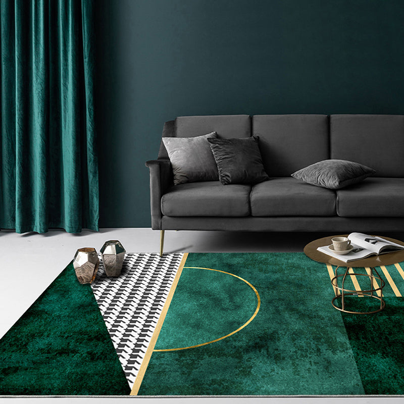 Novelty Geometric Printed Rug Multi Color Polypropylene Area Carpet Non-Slip Backing Pet Friendly Area Rug for Living Room Green Clearhalo 'Area Rug' 'Rug' 2464338