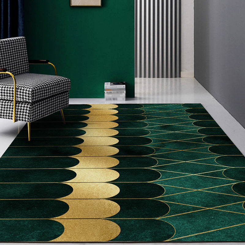 Novelty Geometric Printed Rug Multi Color Polypropylene Area Carpet Non-Slip Backing Pet Friendly Area Rug for Living Room Green-Yellow Clearhalo 'Area Rug' 'Rug' 2464340