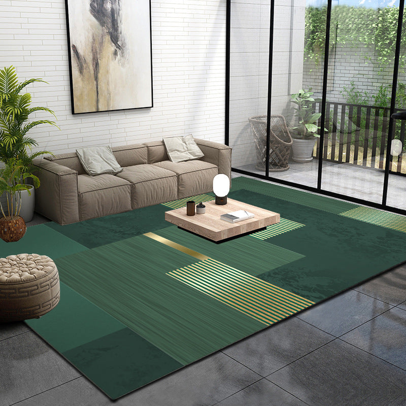 Multicolor Glam Rug Polypropylene Geometric Printed Indoor Rug Anti-Slip Backing Easy Care Area Carpet for Living Room Army Green Clearhalo 'Area Rug' 'Rug' 2464371