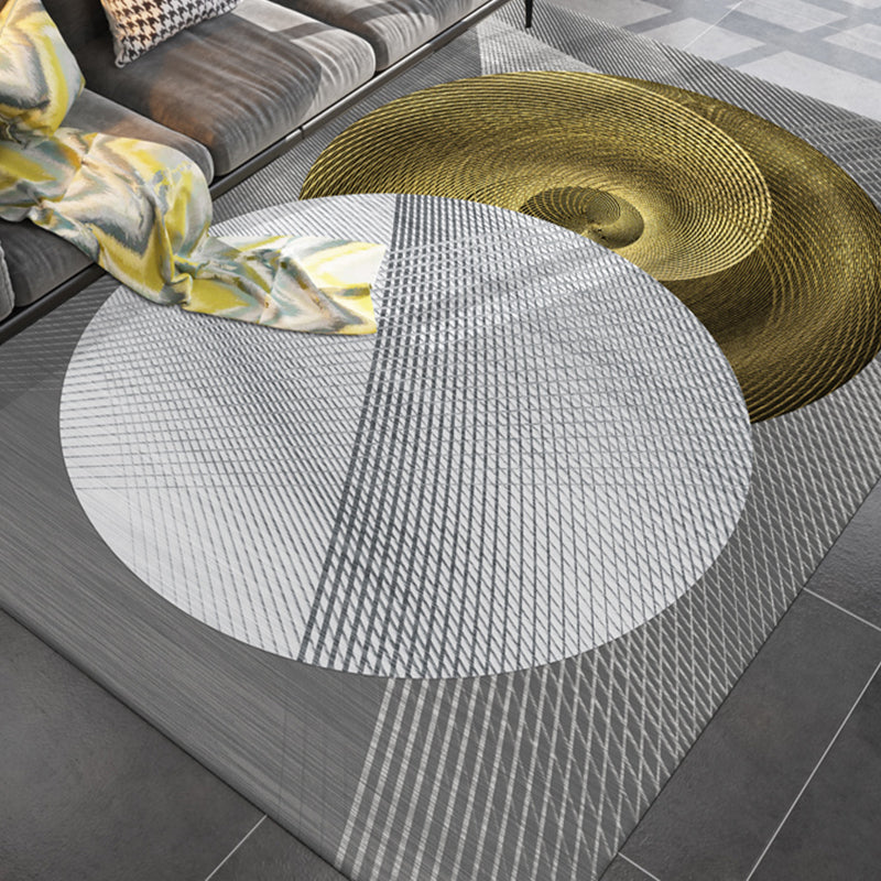 Simple Living Room Rug Multicolor Geometric Printed Area Carpet Cotton Blend Non-Slip Backing Easy Care Area Rug Grey Clearhalo 'Area Rug' 'Rug' 2464387