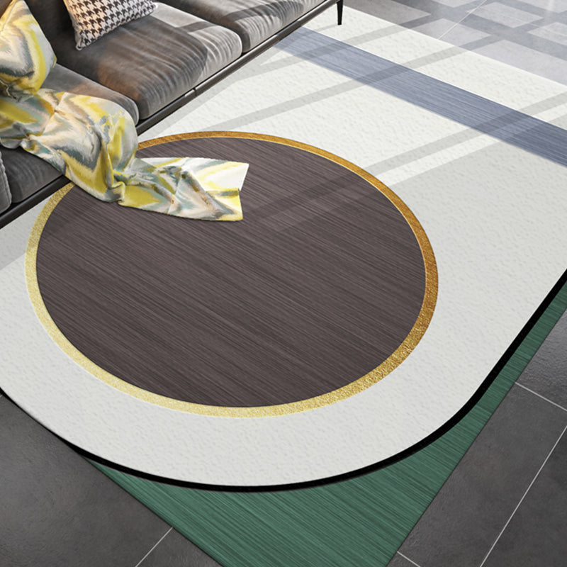 Simple Living Room Rug Multicolor Geometric Printed Area Carpet Cotton Blend Non-Slip Backing Easy Care Area Rug White Clearhalo 'Area Rug' 'Rug' 2464393