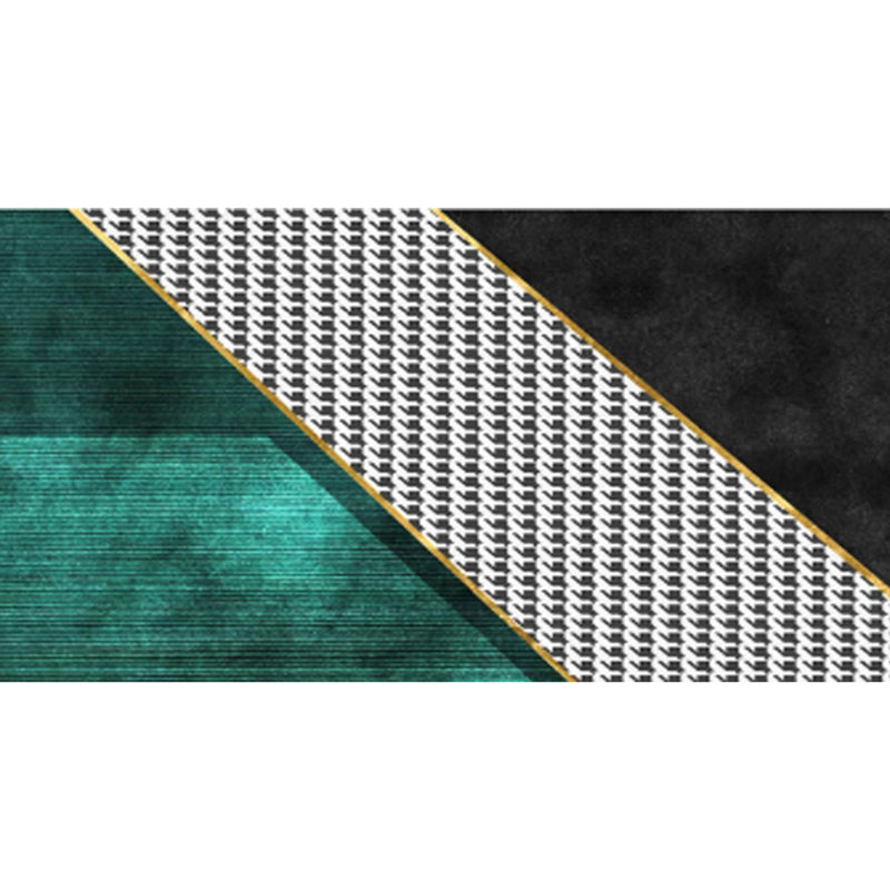 Multicolor Glam Rug Cotton Blend Geometric Printed Area Carpet Non-Slip Backing Stain-Resistant Indoor Rug for Living Room Green-Black Clearhalo 'Area Rug' 'Rug' 2464407