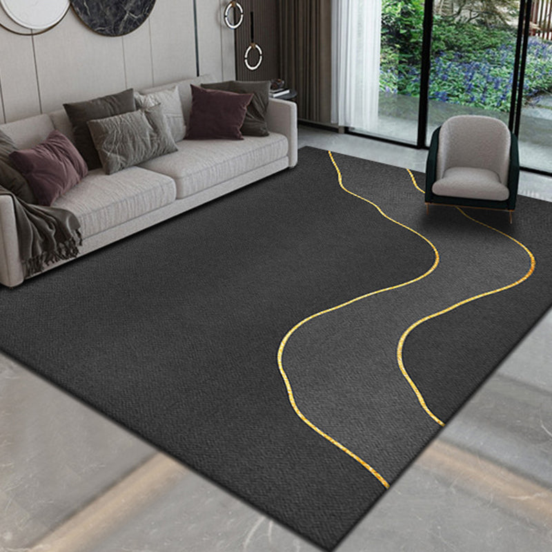 Simplicity Geometric Print Rug Multi-Color Cotton Blend Area Carpet Non-Slip Backing Pet Friendly Indoor Rug for Parlor Dark Gray Clearhalo 'Area Rug' 'Rug' 2464429