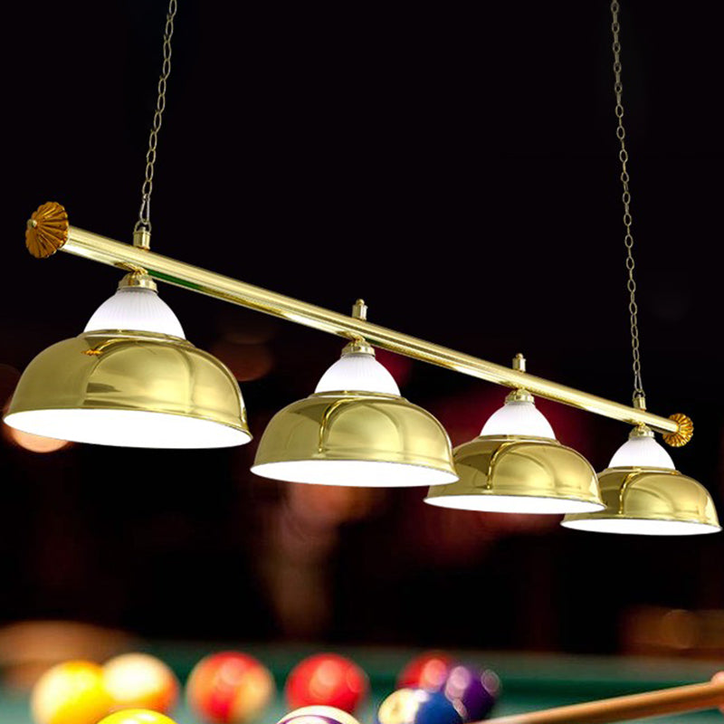 Stainless Steel Billiard Light Country Bowl Shaped Game Room Ceiling Suspension Lamp Clearhalo 'Ceiling Lights' 'Island Lights' Lighting' 2464912