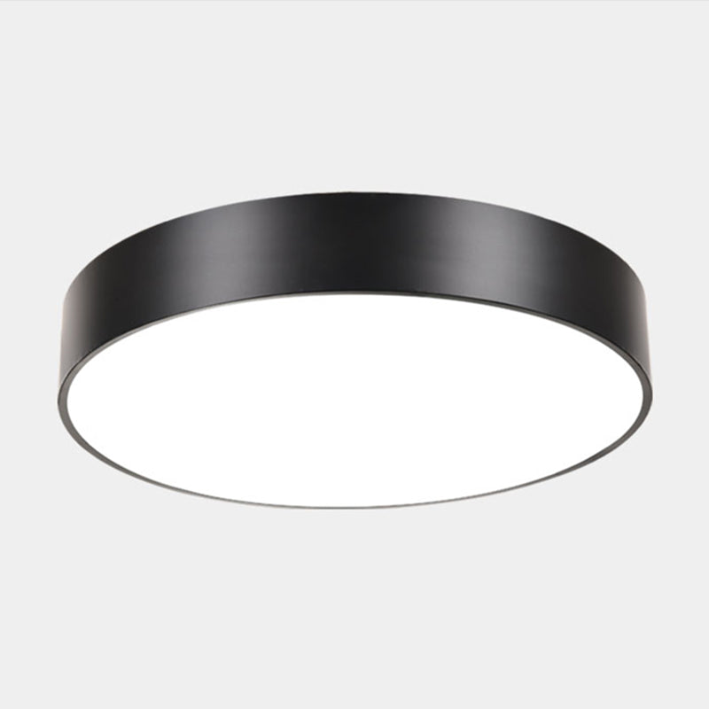 Geometric Shape Ceiling Mounted Fixture Minimalist Metal LED Flush Mount Light for Office Black Round Clearhalo 'Ceiling Lights' 'Close To Ceiling Lights' 'Close to ceiling' 'Flush mount' Lighting' 2465000