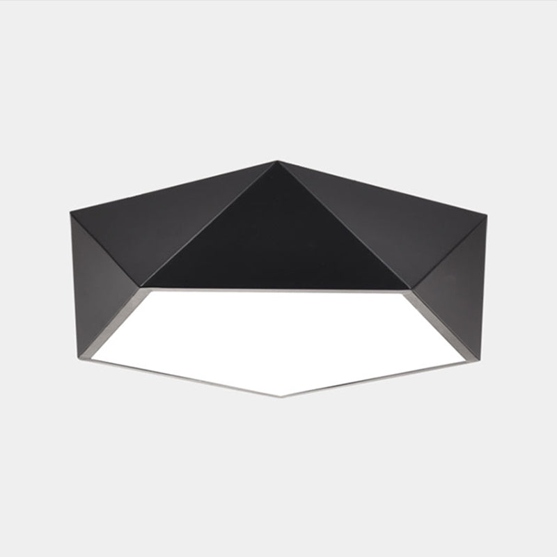 Geometric Shape Ceiling Mounted Fixture Minimalist Metal LED Flush Mount Light for Office Black Geometric Clearhalo 'Ceiling Lights' 'Close To Ceiling Lights' 'Close to ceiling' 'Flush mount' Lighting' 2465005