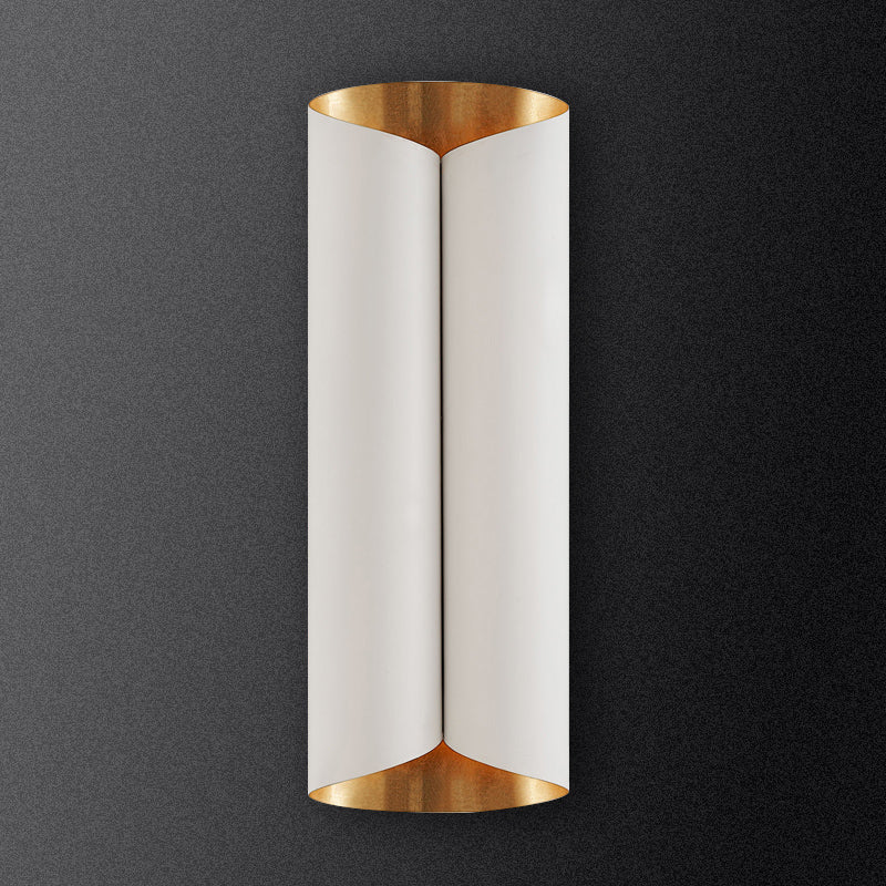 Roll Shape Metal Wall Lamp Sconce Postmodern 2-Bulb Wall Mount Light Fixture for Stairs Clearhalo 'Cast Iron' 'Glass' 'Industrial' 'Modern wall lights' 'Modern' 'Tiffany' 'Traditional wall lights' 'Wall Lamps & Sconces' 'Wall Lights' Lighting' 2465073