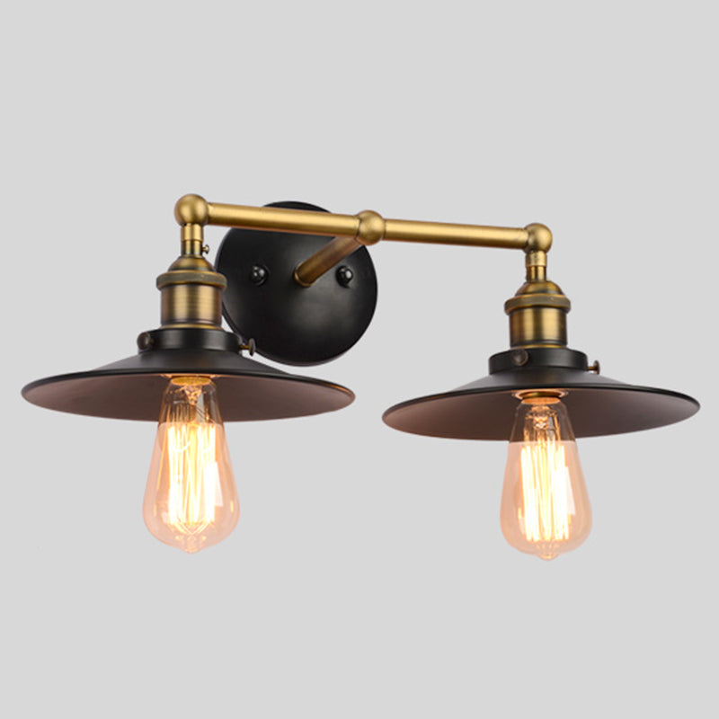 Shaded Bathroom Wall Sconce Vintage Metal Single Black Wall Mount Lighting Fixture Clearhalo 'Art deco wall lights' 'Cast Iron' 'Glass' 'Industrial wall lights' 'Industrial' 'Middle century wall lights' 'Modern' 'Rustic wall lights' 'Tiffany' 'Traditional wall lights' 'Wall Lamps & Sconces' 'Wall Lights' Lighting' 2465113