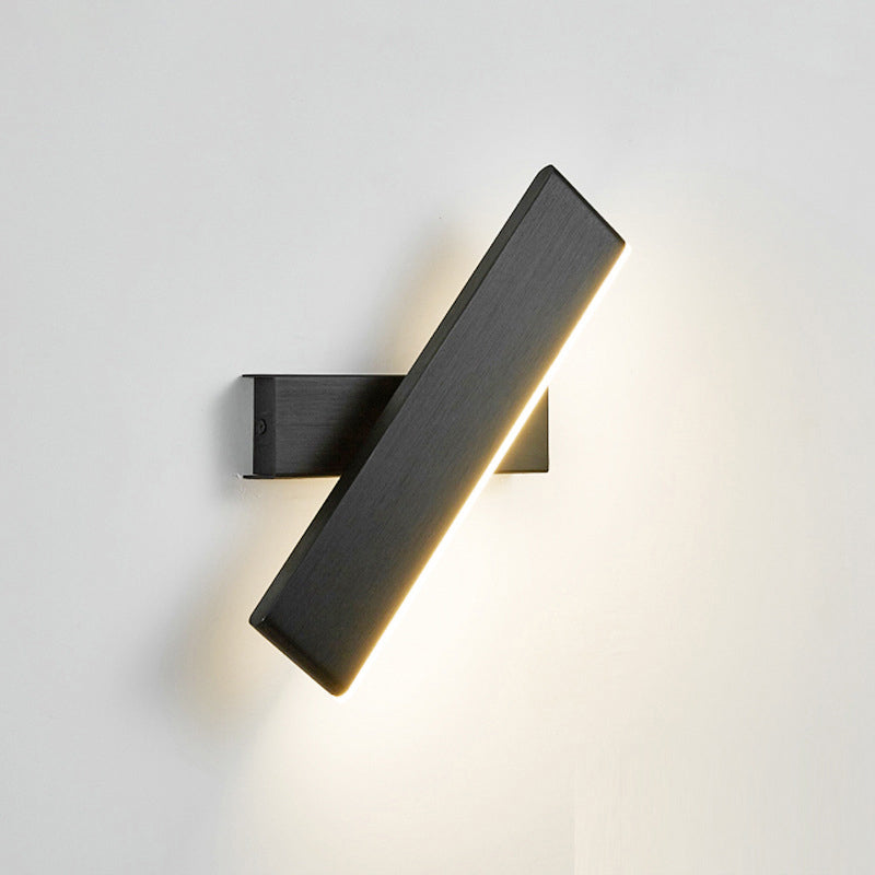Swivelable Bar Shaped Wall Light Modern Aluminum LED Wall Light Sconce for Bedroom Black Clearhalo 'Cast Iron' 'Glass' 'Industrial' 'Modern wall lights' 'Modern' 'Tiffany' 'Traditional wall lights' 'Wall Lamps & Sconces' 'Wall Lights' Lighting' 2465133