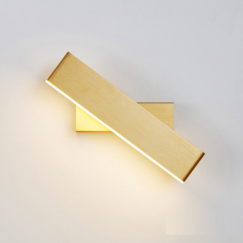 Swivelable Bar Shaped Wall Light Modern Aluminum LED Wall Light Sconce for Bedroom Gold Clearhalo 'Cast Iron' 'Glass' 'Industrial' 'Modern wall lights' 'Modern' 'Tiffany' 'Traditional wall lights' 'Wall Lamps & Sconces' 'Wall Lights' Lighting' 2465134