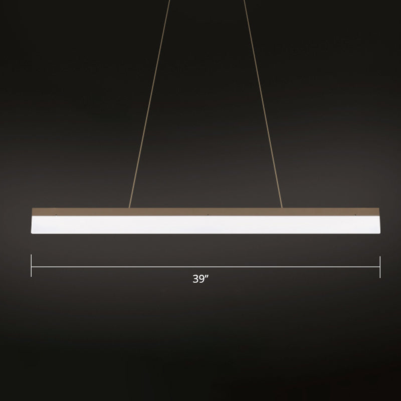 Acrylic Bar Shaped Island Light Fixture Modernist LED Coffee Suspension Lamp for Restaurant Clearhalo 'Ceiling Lights' 'Island Lights' Lighting' 2465270