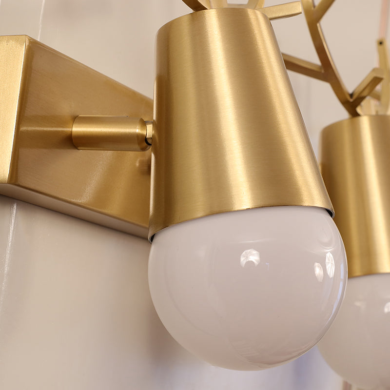Antler Vanity Wall Light Postmodern Metal Brass Sconce Light Fixture with Exposed Bulb Design Clearhalo 'Cast Iron' 'Glass' 'Industrial' 'Modern wall lights' 'Modern' 'Tiffany' 'Traditional wall lights' 'Vanity Lights' 'Wall Lights' Lighting' 2465536
