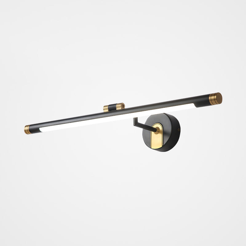 Swingable Metal Tubular Vanity Light Vintage LED Wall Sconce Light Fixture for Bath Black Clearhalo 'Cast Iron' 'Glass' 'Industrial' 'Modern wall lights' 'Modern' 'Tiffany' 'Traditional wall lights' 'Vanity Lights' 'Wall Lights' Lighting' 2465539