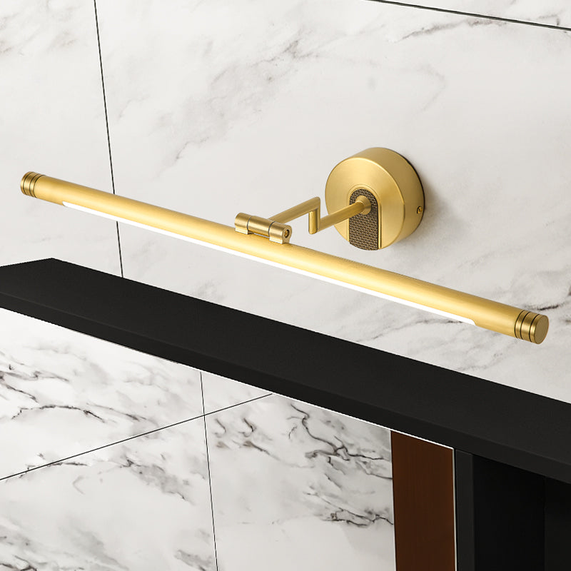 Swingable Metal Tubular Vanity Light Vintage LED Wall Sconce Light Fixture for Bath Clearhalo 'Cast Iron' 'Glass' 'Industrial' 'Modern wall lights' 'Modern' 'Tiffany' 'Traditional wall lights' 'Vanity Lights' 'Wall Lights' Lighting' 2465541