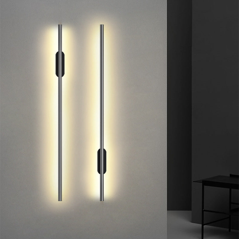 Black Rod LED Wall Lamp Fixture Simple Style Metallic Sconce Light for Living Room Clearhalo 'Cast Iron' 'Glass' 'Industrial' 'Modern wall lights' 'Modern' 'Tiffany' 'Traditional wall lights' 'Wall Lamps & Sconces' 'Wall Lights' Lighting' 2465656