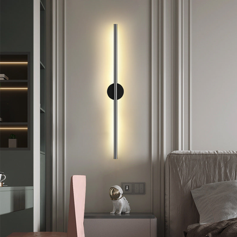 Black Rod LED Wall Lamp Fixture Simple Style Metallic Sconce Light for Living Room Clearhalo 'Cast Iron' 'Glass' 'Industrial' 'Modern wall lights' 'Modern' 'Tiffany' 'Traditional wall lights' 'Wall Lamps & Sconces' 'Wall Lights' Lighting' 2465658