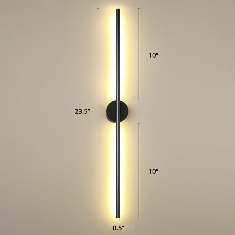 Black Rod LED Wall Lamp Fixture Simple Style Metallic Sconce Light for Living Room Clearhalo 'Cast Iron' 'Glass' 'Industrial' 'Modern wall lights' 'Modern' 'Tiffany' 'Traditional wall lights' 'Wall Lamps & Sconces' 'Wall Lights' Lighting' 2465674