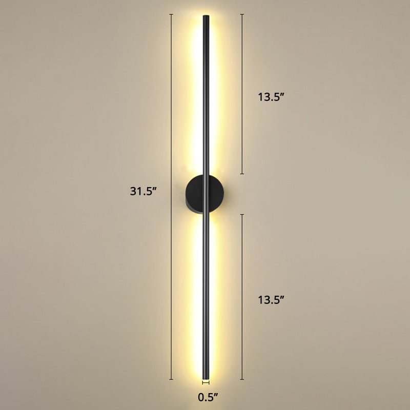 Black Rod LED Wall Lamp Fixture Simple Style Metallic Sconce Light for Living Room Clearhalo 'Cast Iron' 'Glass' 'Industrial' 'Modern wall lights' 'Modern' 'Tiffany' 'Traditional wall lights' 'Wall Lamps & Sconces' 'Wall Lights' Lighting' 2465676