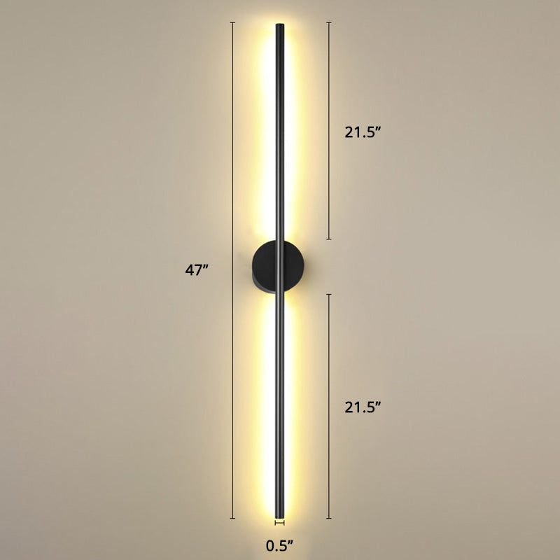 Black Rod LED Wall Lamp Fixture Simple Style Metallic Sconce Light for Living Room Clearhalo 'Cast Iron' 'Glass' 'Industrial' 'Modern wall lights' 'Modern' 'Tiffany' 'Traditional wall lights' 'Wall Lamps & Sconces' 'Wall Lights' Lighting' 2465678