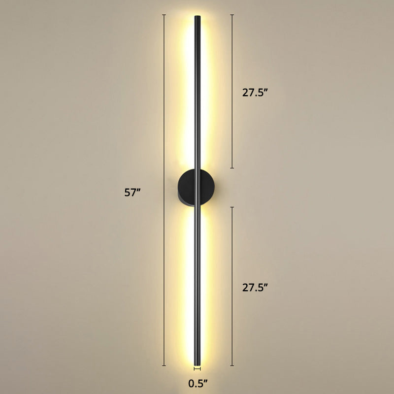 Black Rod LED Wall Lamp Fixture Simple Style Metallic Sconce Light for Living Room Clearhalo 'Cast Iron' 'Glass' 'Industrial' 'Modern wall lights' 'Modern' 'Tiffany' 'Traditional wall lights' 'Wall Lamps & Sconces' 'Wall Lights' Lighting' 2465679