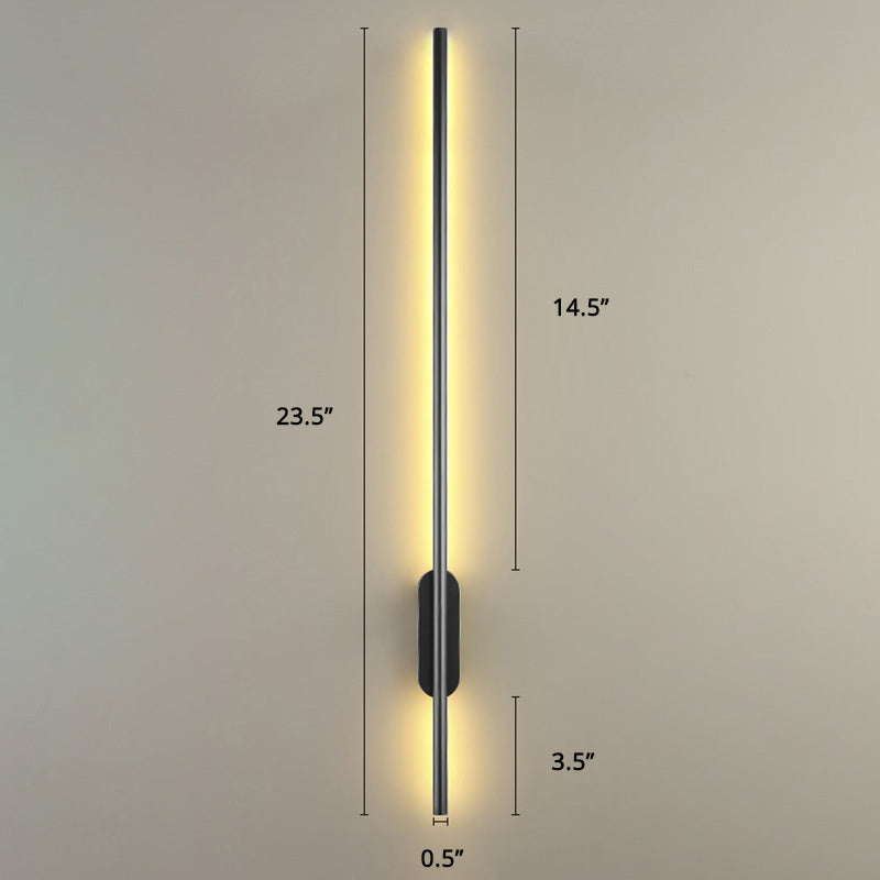 Black Rod LED Wall Lamp Fixture Simple Style Metallic Sconce Light for Living Room Clearhalo 'Cast Iron' 'Glass' 'Industrial' 'Modern wall lights' 'Modern' 'Tiffany' 'Traditional wall lights' 'Wall Lamps & Sconces' 'Wall Lights' Lighting' 2465680