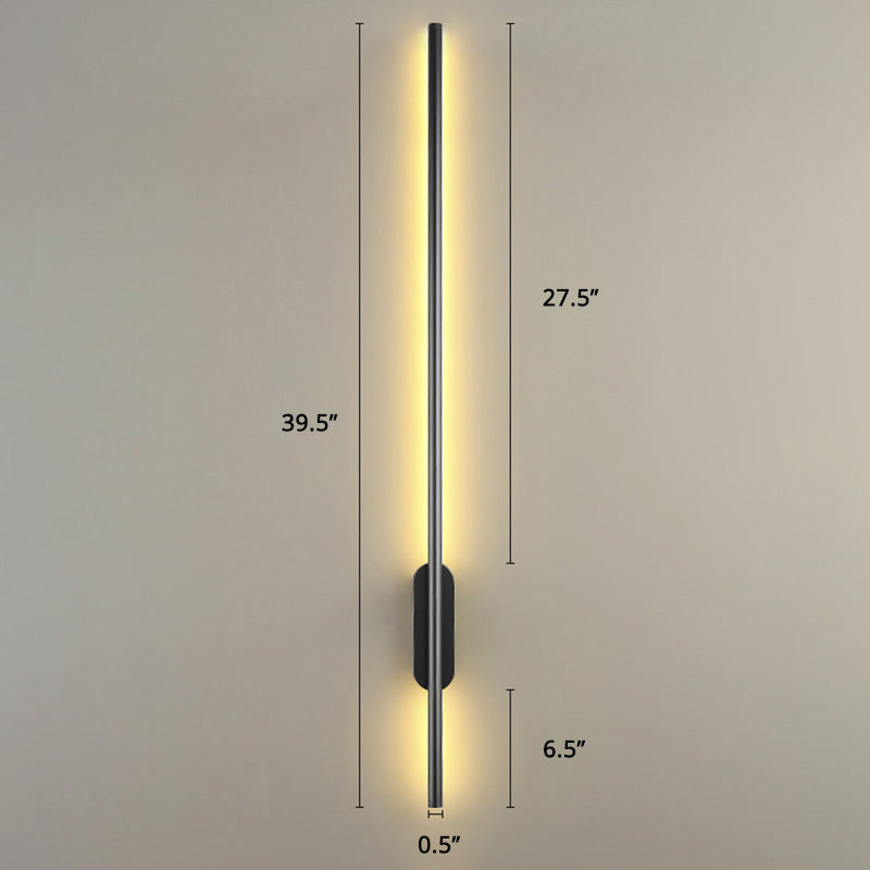 Black Rod LED Wall Lamp Fixture Simple Style Metallic Sconce Light for Living Room Clearhalo 'Cast Iron' 'Glass' 'Industrial' 'Modern wall lights' 'Modern' 'Tiffany' 'Traditional wall lights' 'Wall Lamps & Sconces' 'Wall Lights' Lighting' 2465682