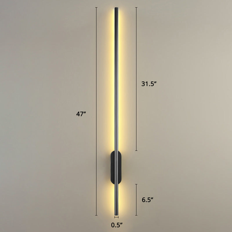 Black Rod LED Wall Lamp Fixture Simple Style Metallic Sconce Light for Living Room Clearhalo 'Cast Iron' 'Glass' 'Industrial' 'Modern wall lights' 'Modern' 'Tiffany' 'Traditional wall lights' 'Wall Lamps & Sconces' 'Wall Lights' Lighting' 2465683