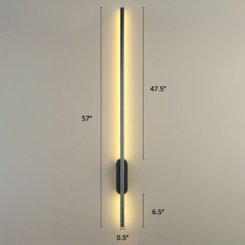 Black Rod LED Wall Lamp Fixture Simple Style Metallic Sconce Light for Living Room Clearhalo 'Cast Iron' 'Glass' 'Industrial' 'Modern wall lights' 'Modern' 'Tiffany' 'Traditional wall lights' 'Wall Lamps & Sconces' 'Wall Lights' Lighting' 2465684