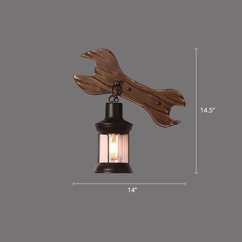 Brown Geometric Wall Light Sconce Rustic Wooden 1-Light Restaurant Wall Mounted Light Clearhalo 'Art deco wall lights' 'Cast Iron' 'Glass' 'Industrial wall lights' 'Industrial' 'Middle century wall lights' 'Modern' 'Rustic wall lights' 'Tiffany' 'Traditional wall lights' 'Wall Lamps & Sconces' 'Wall Lights' Lighting' 2465881