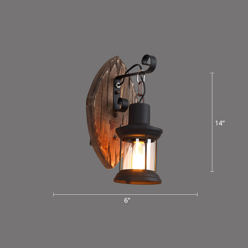 Brown Geometric Wall Light Sconce Rustic Wooden 1-Light Restaurant Wall Mounted Light Clearhalo 'Art deco wall lights' 'Cast Iron' 'Glass' 'Industrial wall lights' 'Industrial' 'Middle century wall lights' 'Modern' 'Rustic wall lights' 'Tiffany' 'Traditional wall lights' 'Wall Lamps & Sconces' 'Wall Lights' Lighting' 2465890